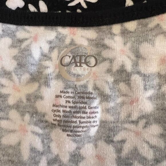 Cato, Large, Cotton Tank, Black with Red & White Flowers - Picture 5 of 5